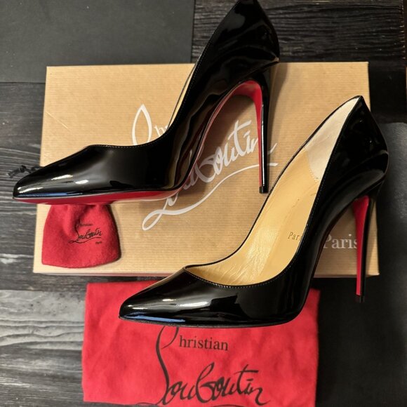 Christian Louboutin Pigalle Follies 100 Black Patent - Picture 8 of 12